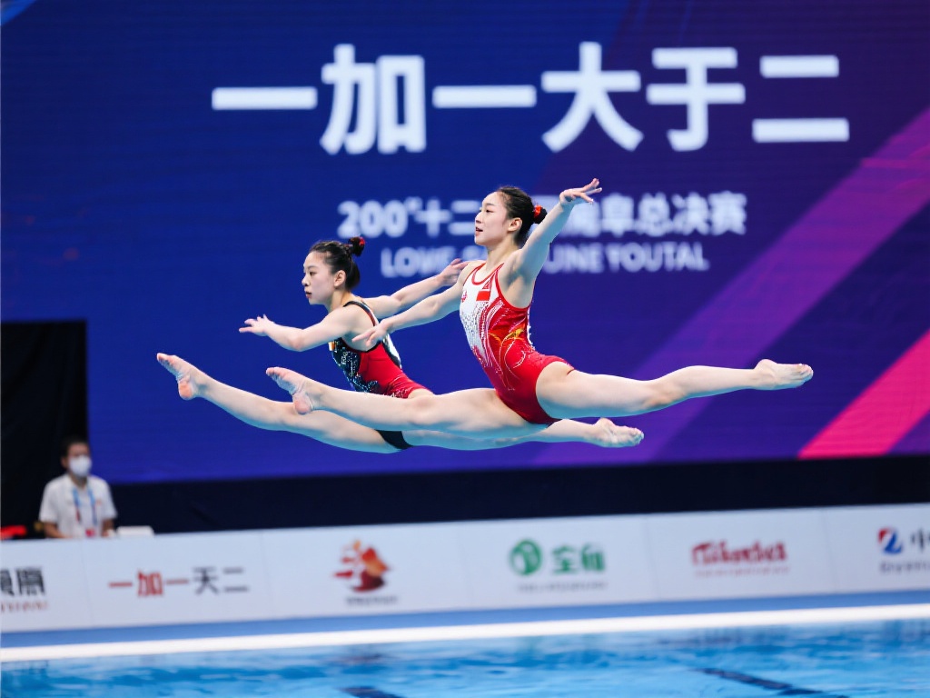 昌雅妮陈艺文双人三米板跳水世界杯决赛夺冠 此外,两位选手技艺的融合也是成功的重要因